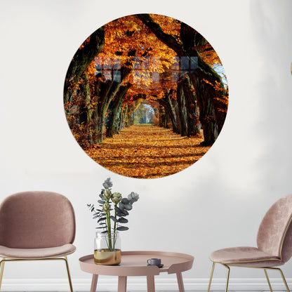Autumn Tree Landscape Living Glass Wall Art