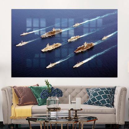 Navy Military Ships Warriors Glass Wall Art