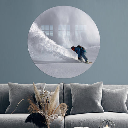 Snowboard Winter Landscape Cool Glass Wall Art