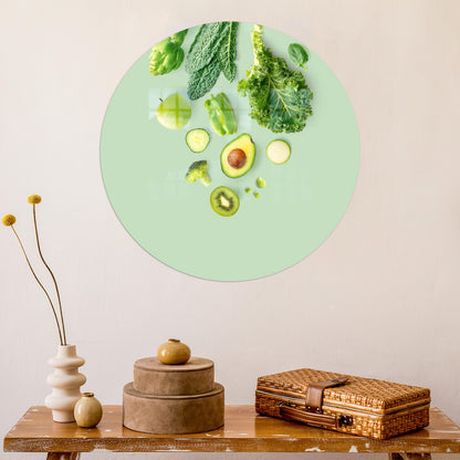Green Kiwi Glass Wall Art