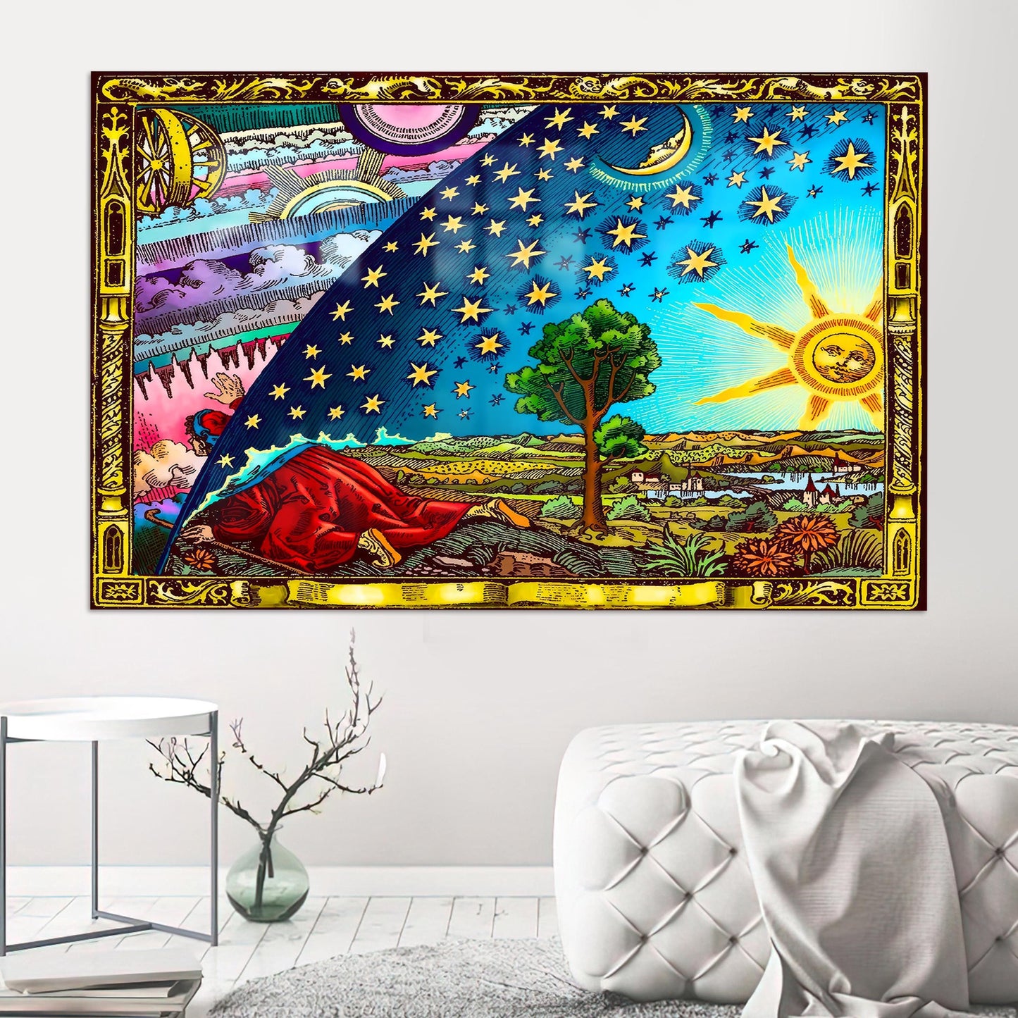 Astronomy Flammarion Printing Glass Wall Art