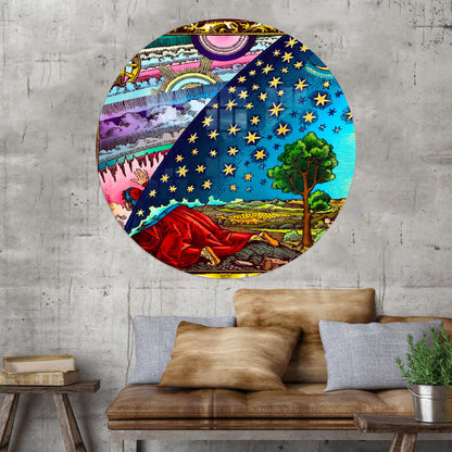 Astronomy Flammarion Printing Glass Wall Art