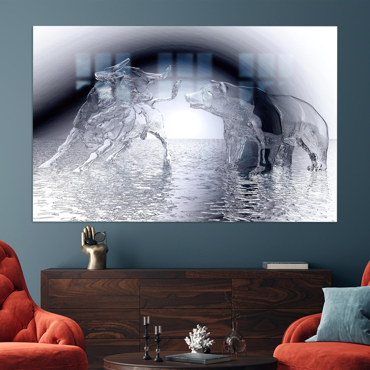 Bear Abstract Dad Glass Wall Art