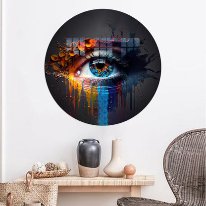 Abstract Eye Illustration Holiday Glass Wall Art