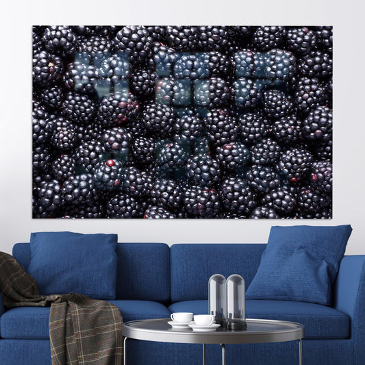 Modern Glass Wall Decor: Personalized Blackberry Tempered Glass Print