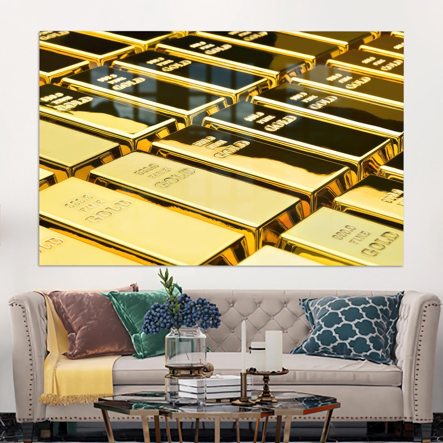 Gold Weddings and Christmas Glass Wall Art