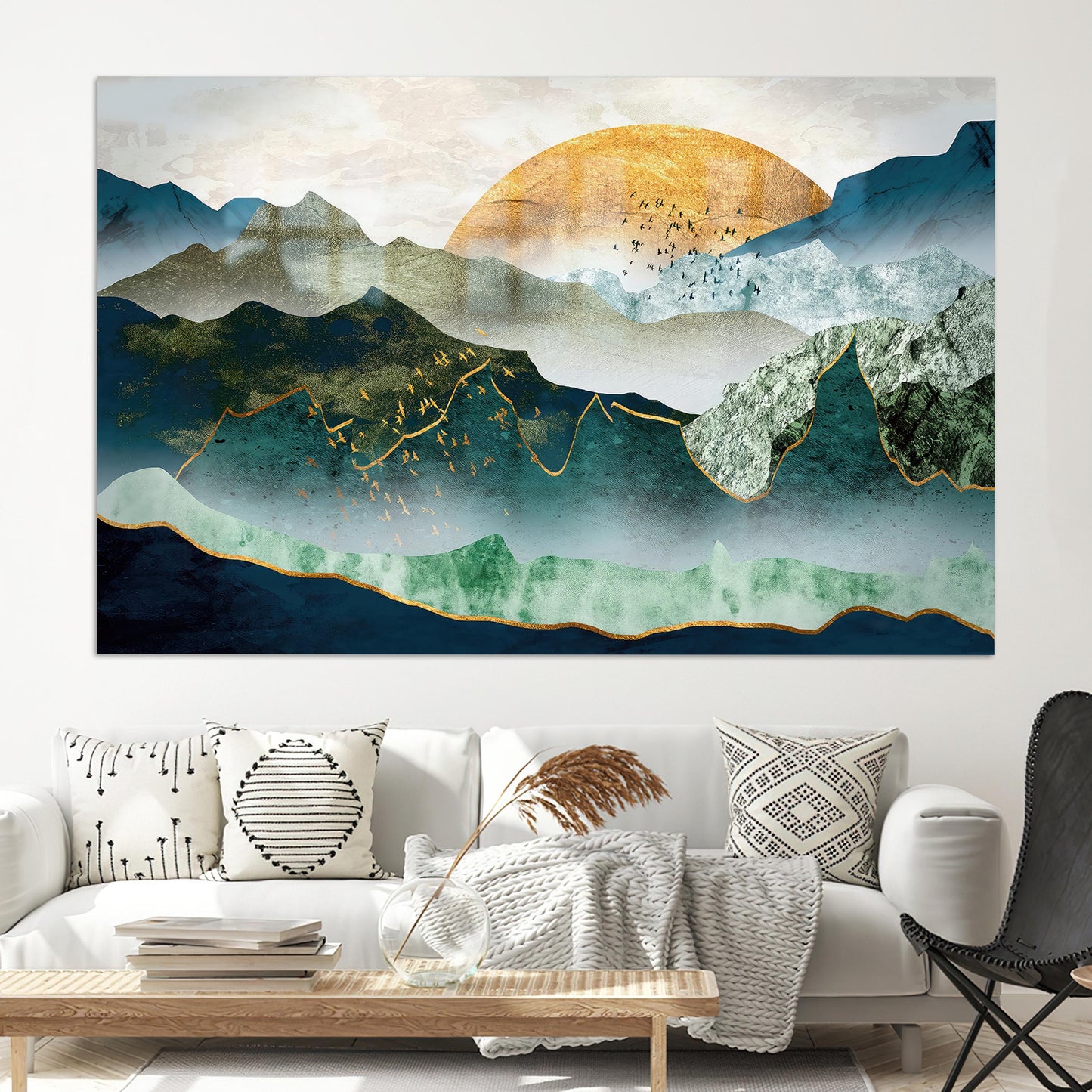 Blue Ridge Mountains Abstract Glass Wall Art