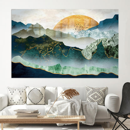 Blue Ridge Mountains Abstract Glass Wall Art
