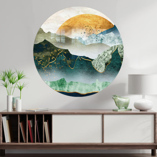 Blue Ridge Mountains Glass Wall Decor, Abstract Mountain Glass Print, Luxury Large Wall Art