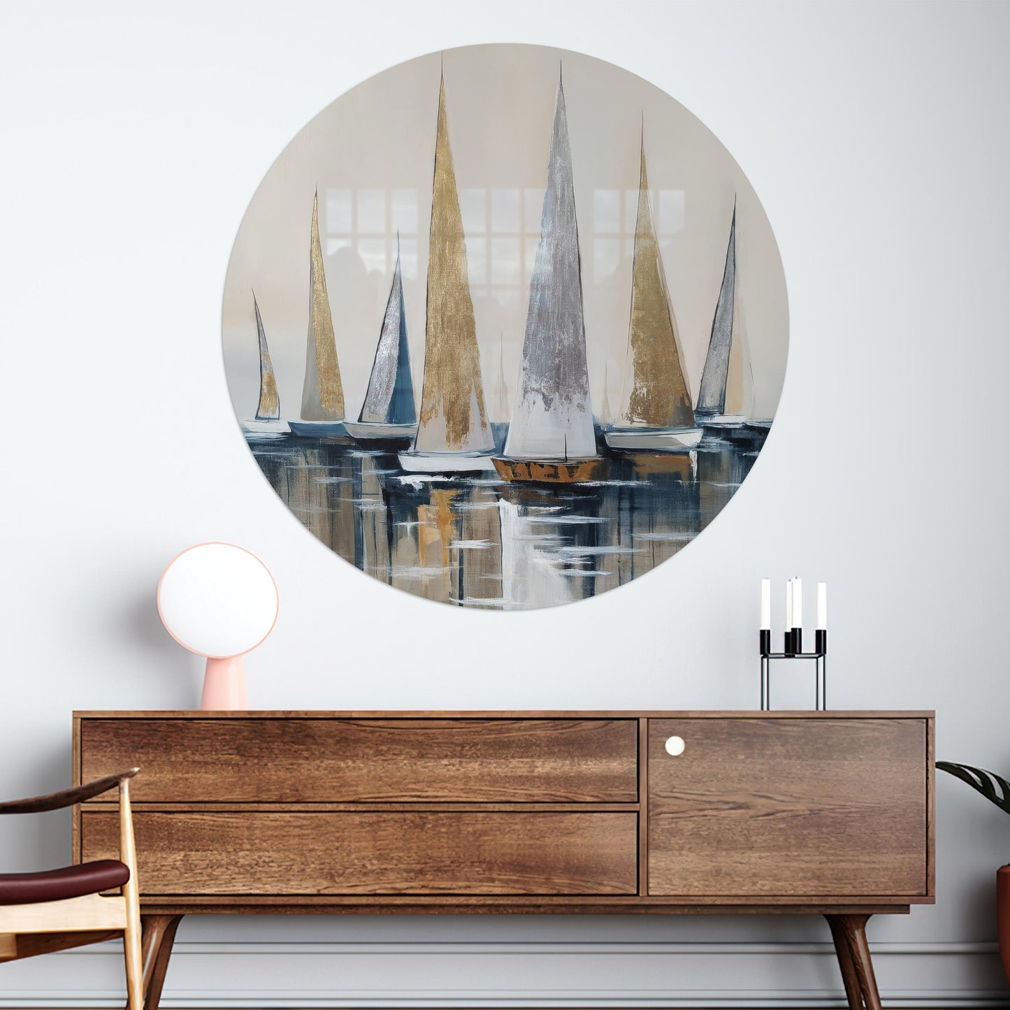 Gold Boho Glass Wall Art