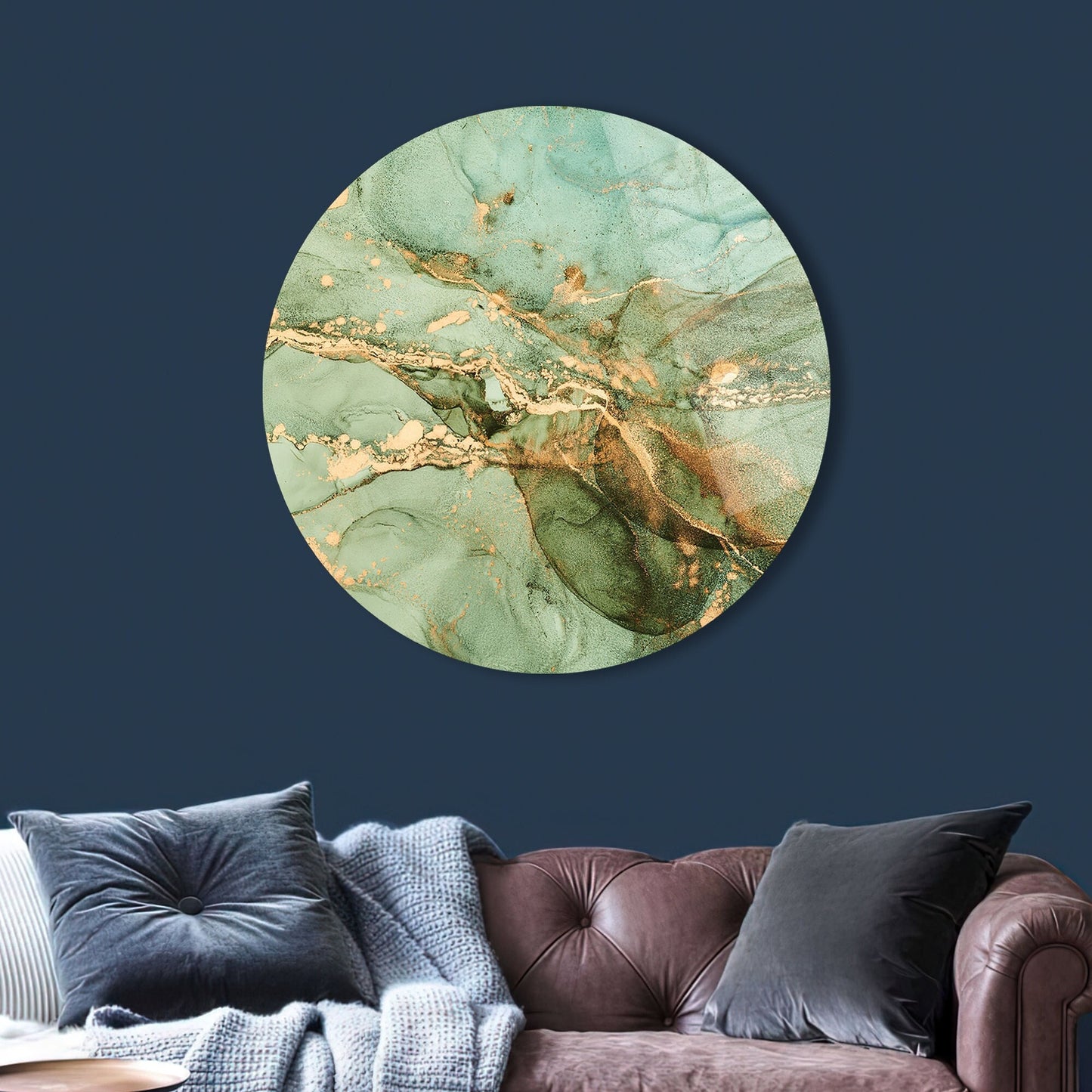 Green Marble Abstract Glass Wall Art