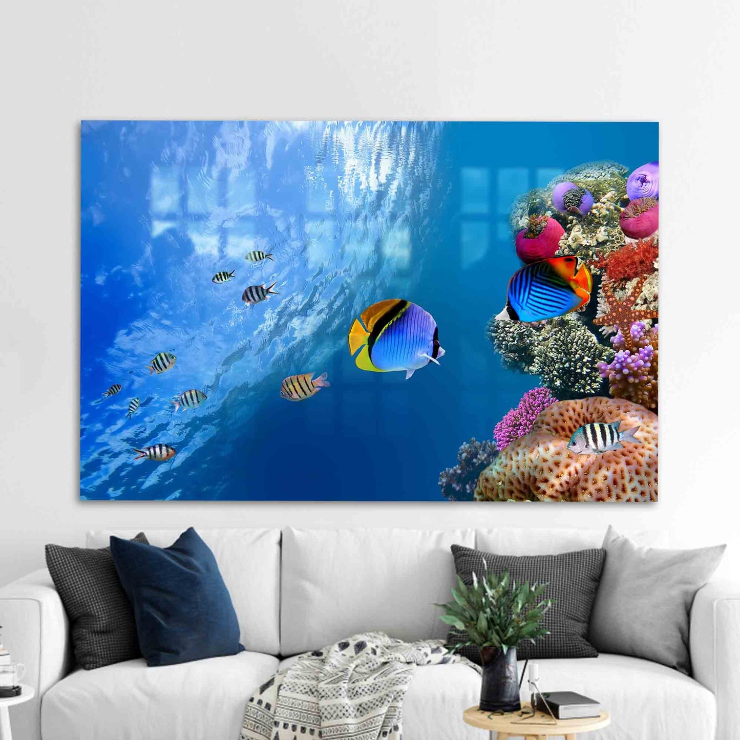 Ocean Tropical Fish Glass Wall Art