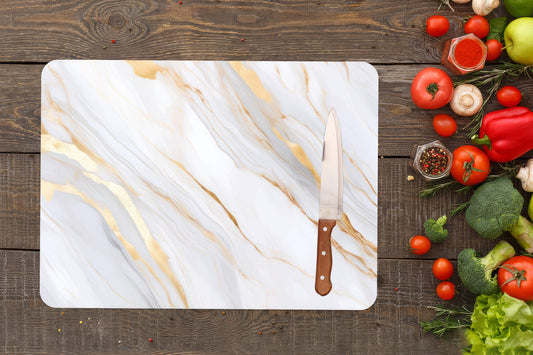 Gold Marble Tempered Glass Cutting Board: Elegant Kitchen Decor