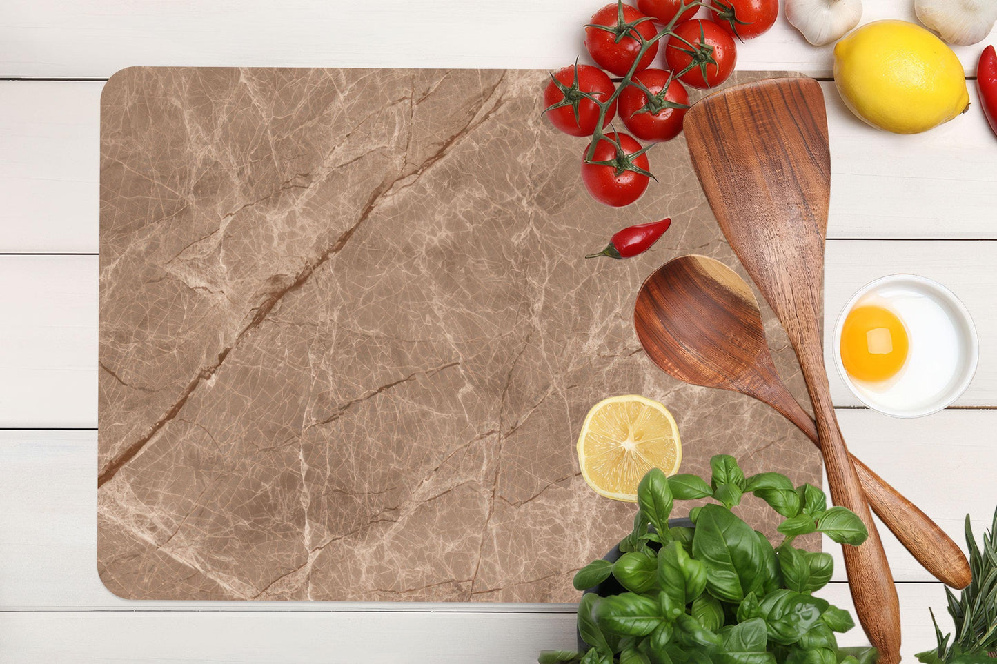 Brown Marble Glass Cutting Board