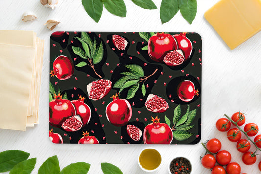 Modern Pomegranate Tempered Glass Cutting Board: Elegant Kitchen Decor