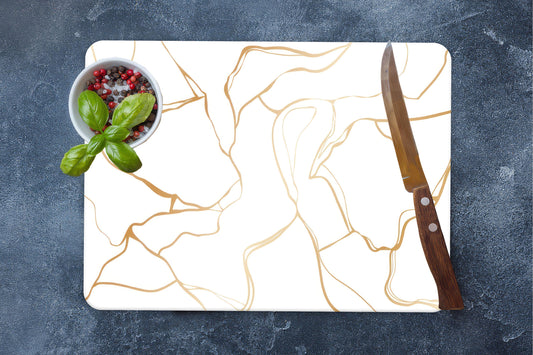 Gold Vein Tempered Glass Cutting Board: Elegant Kitchen Board