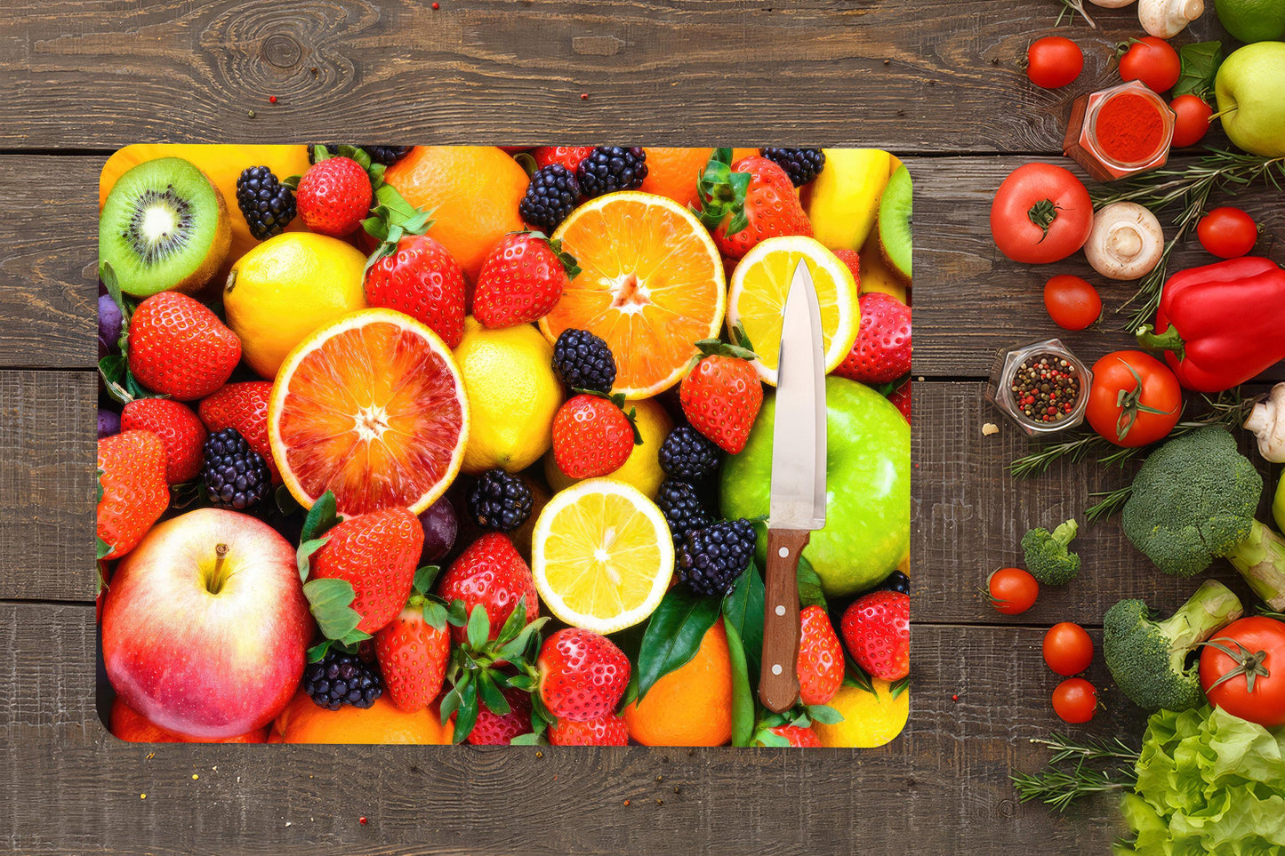 Fruit Design Glass Cutting Board