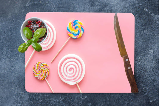 Pink Tempered Glass Cutting Board: Modern Kitchen Serving Board