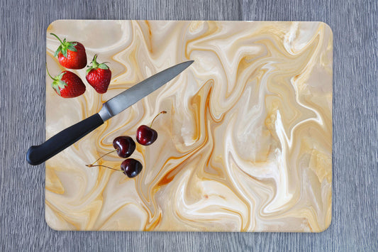 Tempered Glass Marble Cutting Board: Elegant Kitchen Serving Board