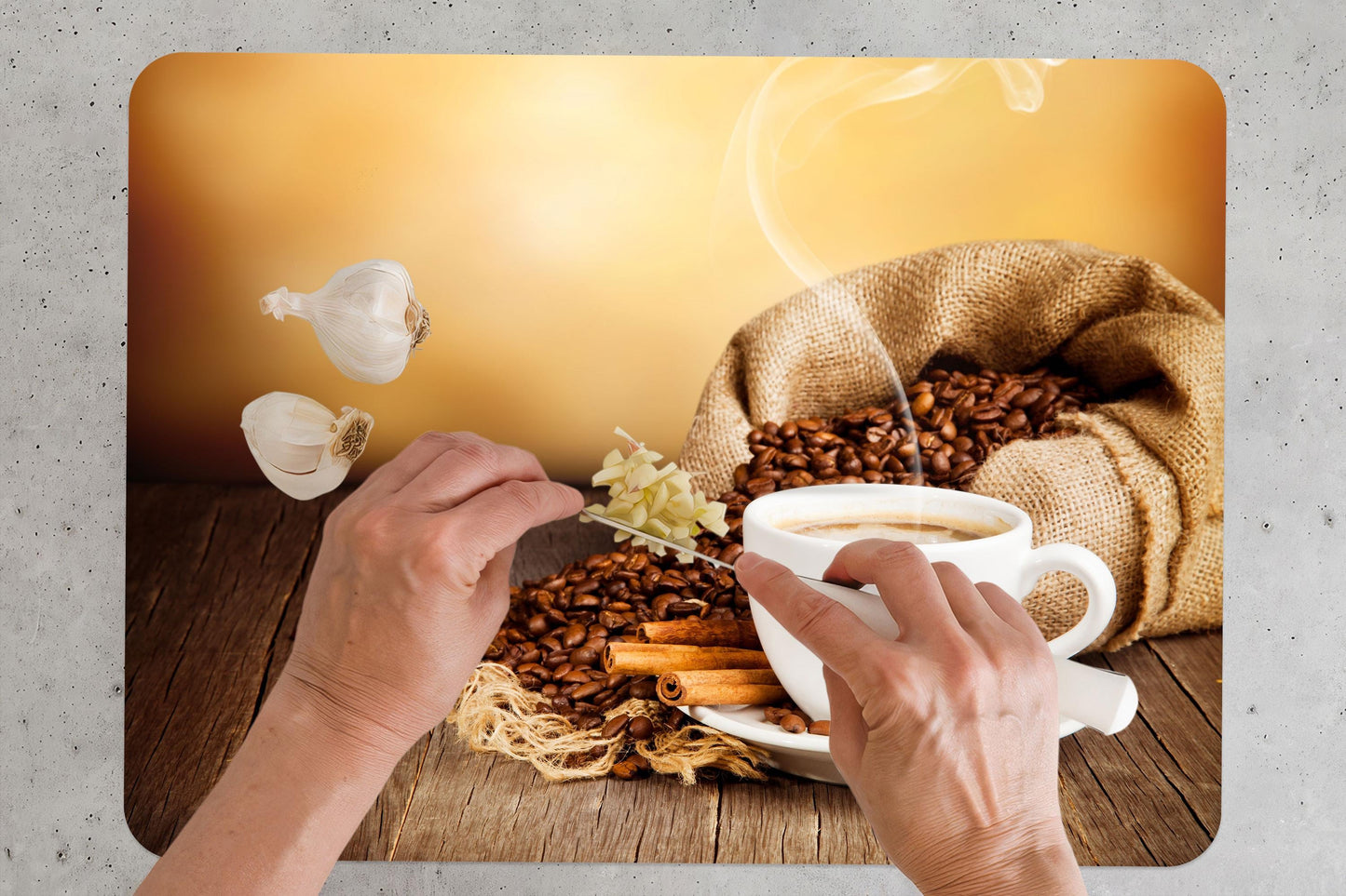 Coffee Lovers Sleek Glass Cutting Board