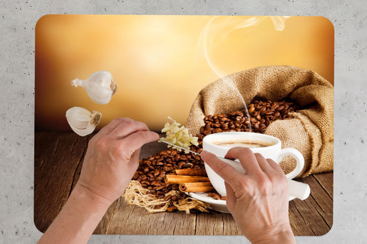 Modern Tempered Glass Cutting Board for Coffee Lovers: Sleek Kitchen Decor
