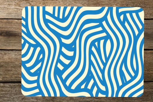 Abstract Blue Pattern Tempered Glass Cutting Board for Kitchen