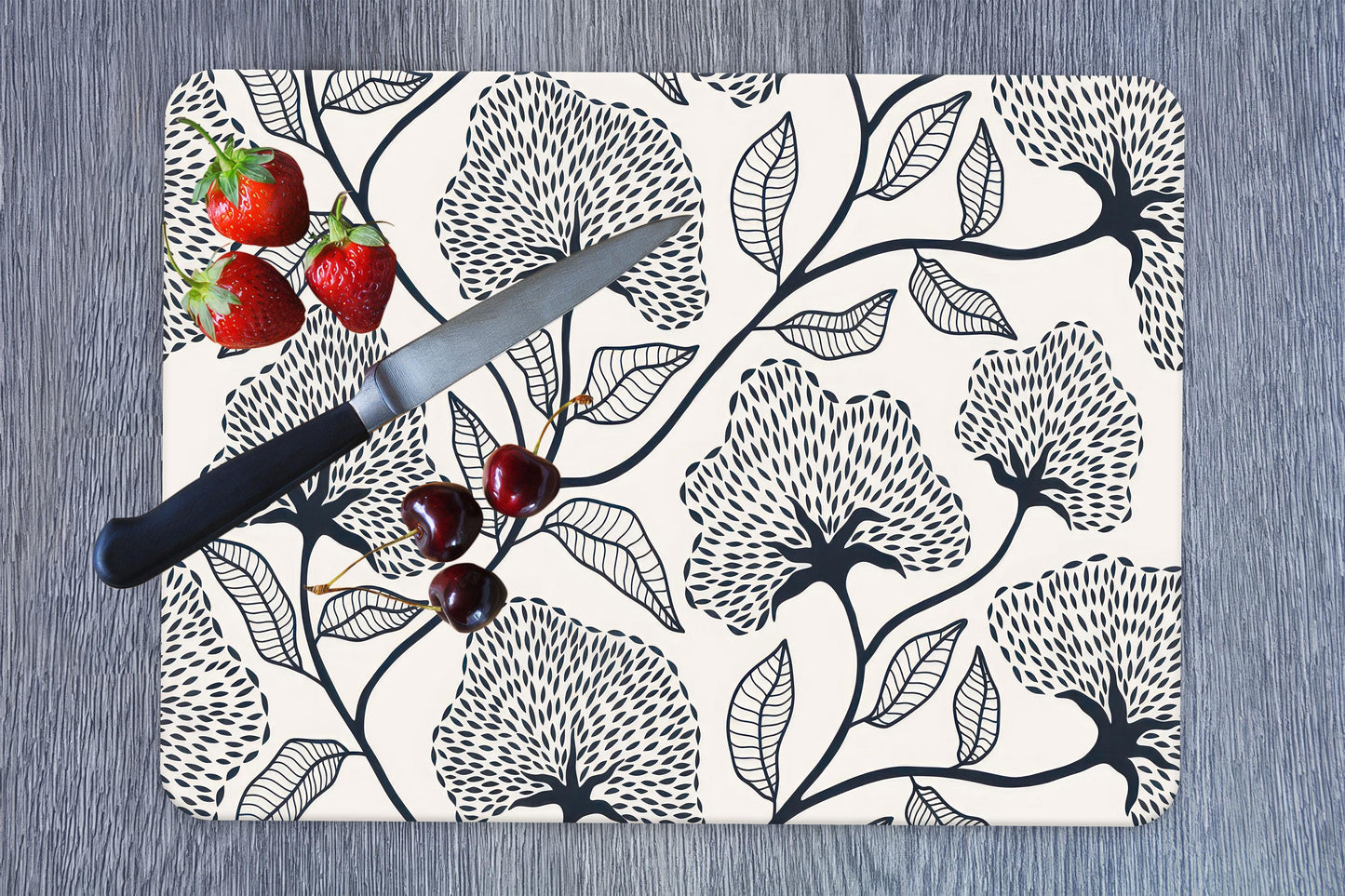 Floral Glass Cutting Board