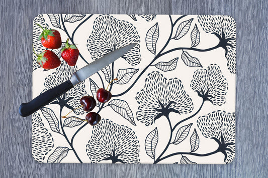 Floral Glass Cutting Board - Elegant Housewarming Gift for Flower Lovers