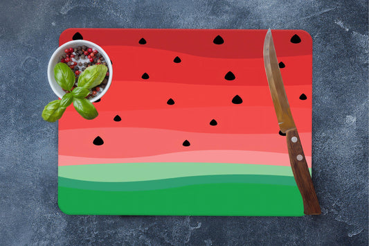 Modern Watermelon Tempered Glass Cutting Board for Kitchen Decor
