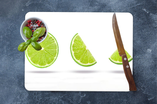 Modern Lime Design Tempered Glass Cutting Board: Sleek Kitchen Accessory
