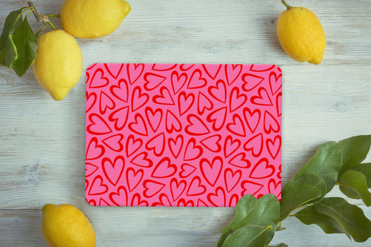 Heart Pattern Tempered Glass Cutting Board: Modern Kitchen Decor