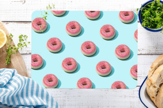 Pink Donut Tempered Glass Cutting Board: Modern Kitchen Decor