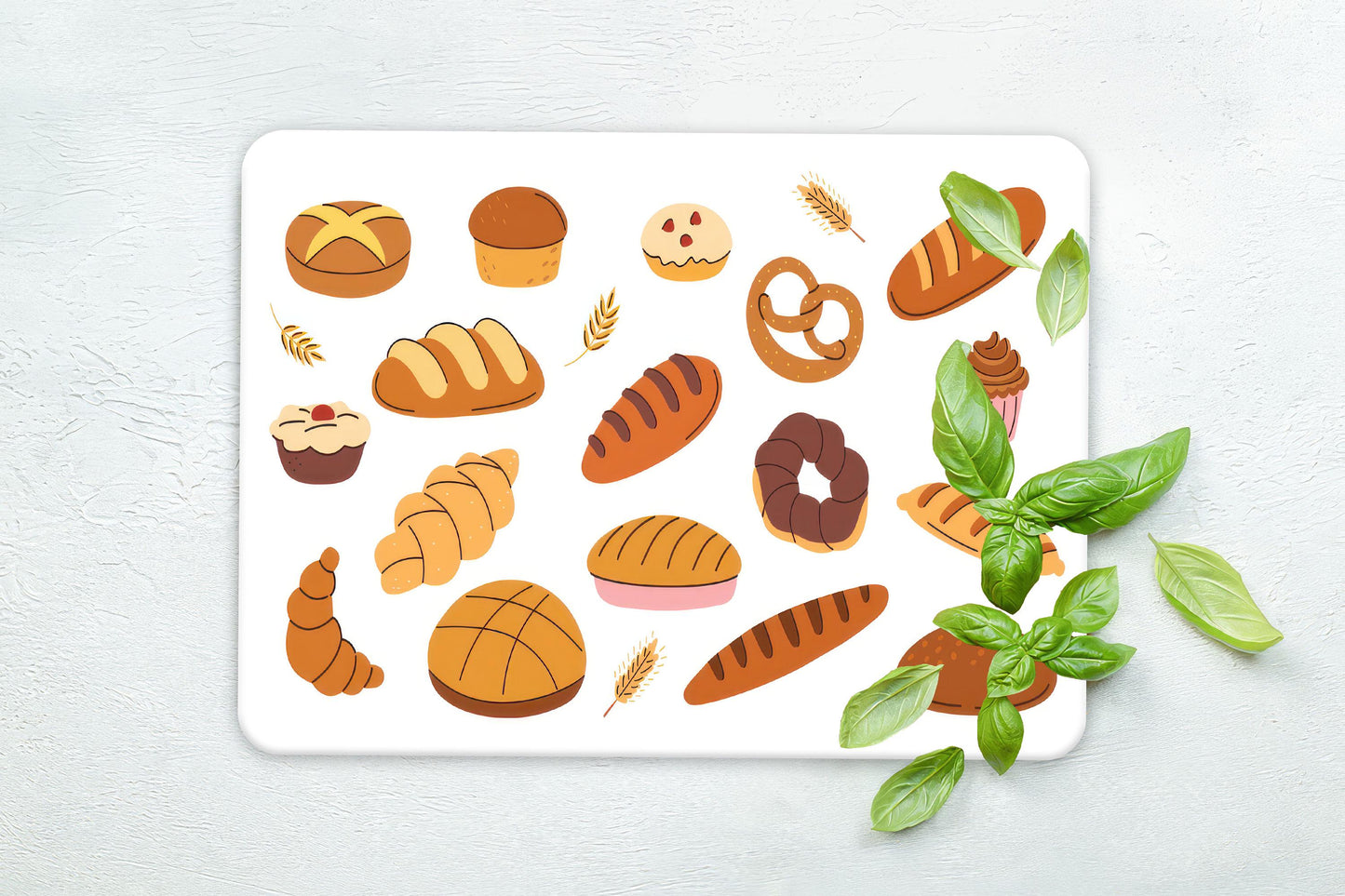 Bread Design Glass Cutting Board