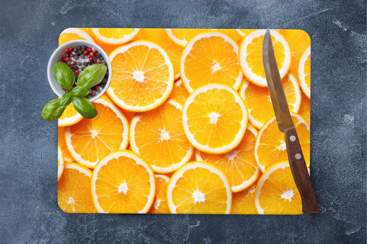 Orange Tempered Glass Cutting Board: Modern Kitchen Decor
