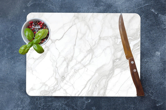 White Marble Tempered Glass Cutting Board: Modern Kitchen Decor