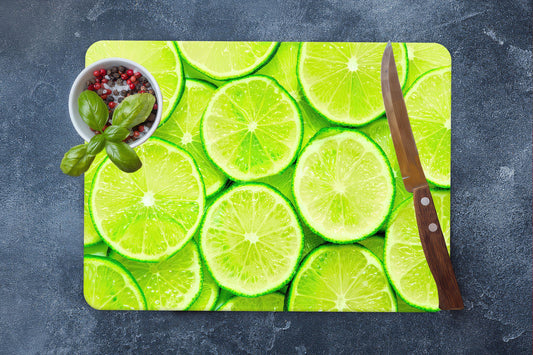 Modern Lime Pattern Tempered Glass Cutting Board for Kitchen