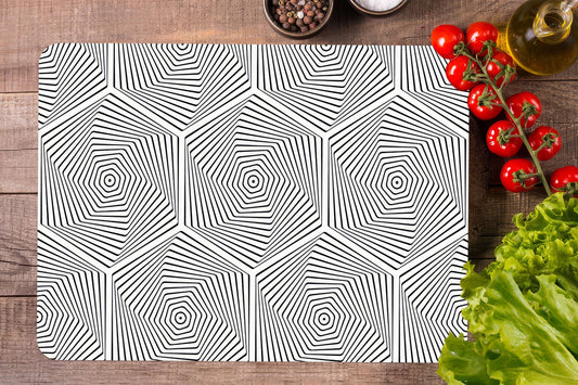 Modern Geometric Tempered Glass Cutting Board for Kitchen Decor
