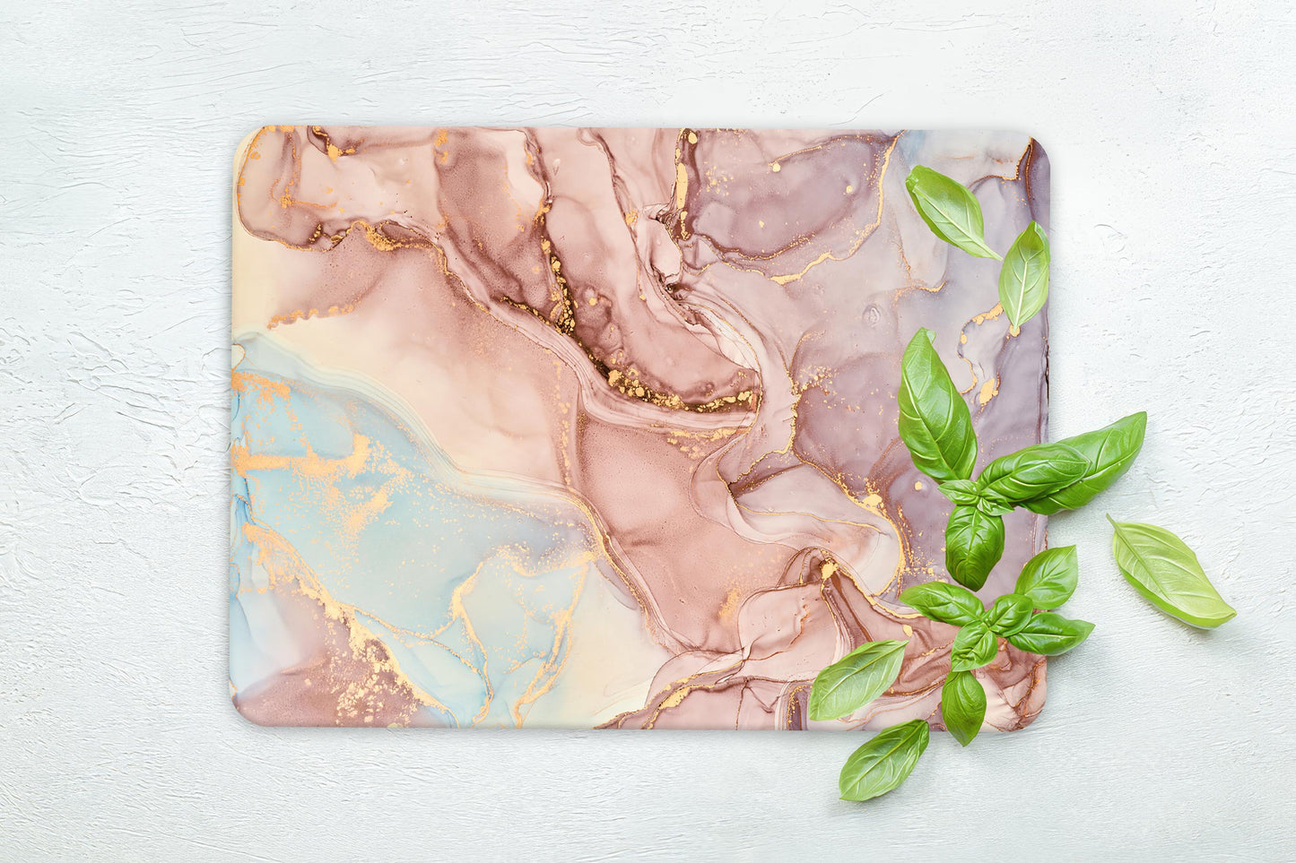 Pink Gold Marble & Glass Cutting Board