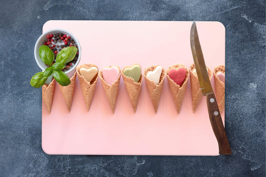 Modern Pink Tempered Glass Cutting Board: Elegant Serving Board