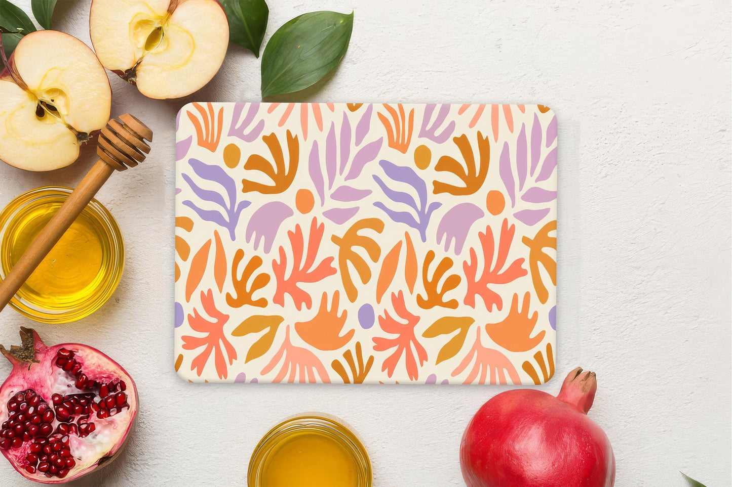 Floral Boho Glass Cutting Board
