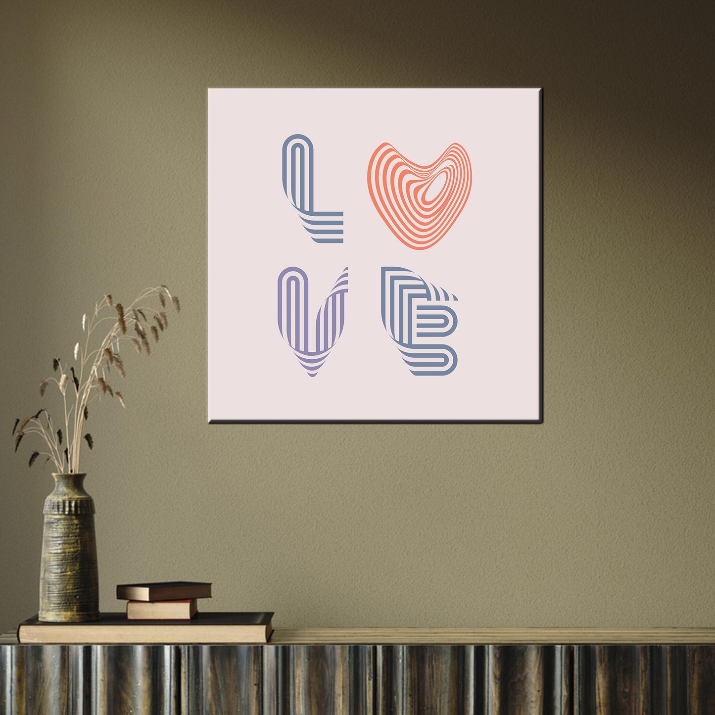 Modern Typography Love Canvas Art, Valentine's Day Gift, Romantic Decor