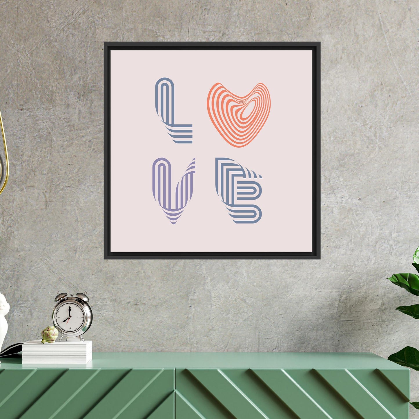 Modern Typography Love Canvas Art, Valentine's Day Gift, Romantic Decor