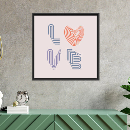 Modern Typography Love Canvas Art, Valentine's Day Gift, Romantic Decor