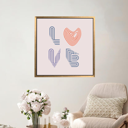 Modern Typography Love Canvas Art, Valentine's Day Gift, Romantic Decor