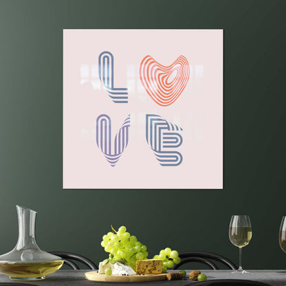 Modern Typography Love Canvas Art, Valentine's Day Gift, Romantic Decor
