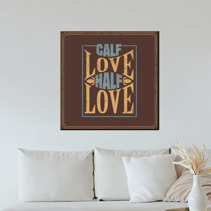 Modern Calf Love Half Love Canvas Art, Valentine's Day Wall Decor, Personalized Gift