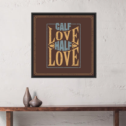 Modern Calf Love Half Love Canvas Art, Valentine's Day Wall Decor, Personalized Gift