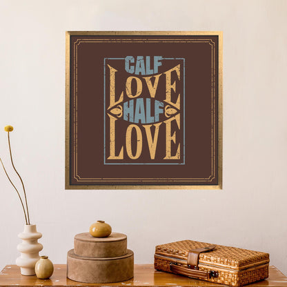 Modern Calf Love Half Love Canvas Art, Valentine's Day Wall Decor, Personalized Gift