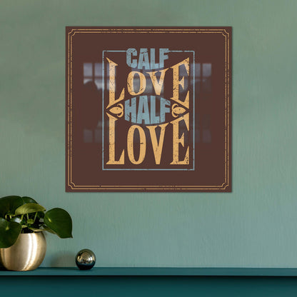 Modern Calf Love Half Love Canvas Art, Valentine's Day Wall Decor, Personalized Gift