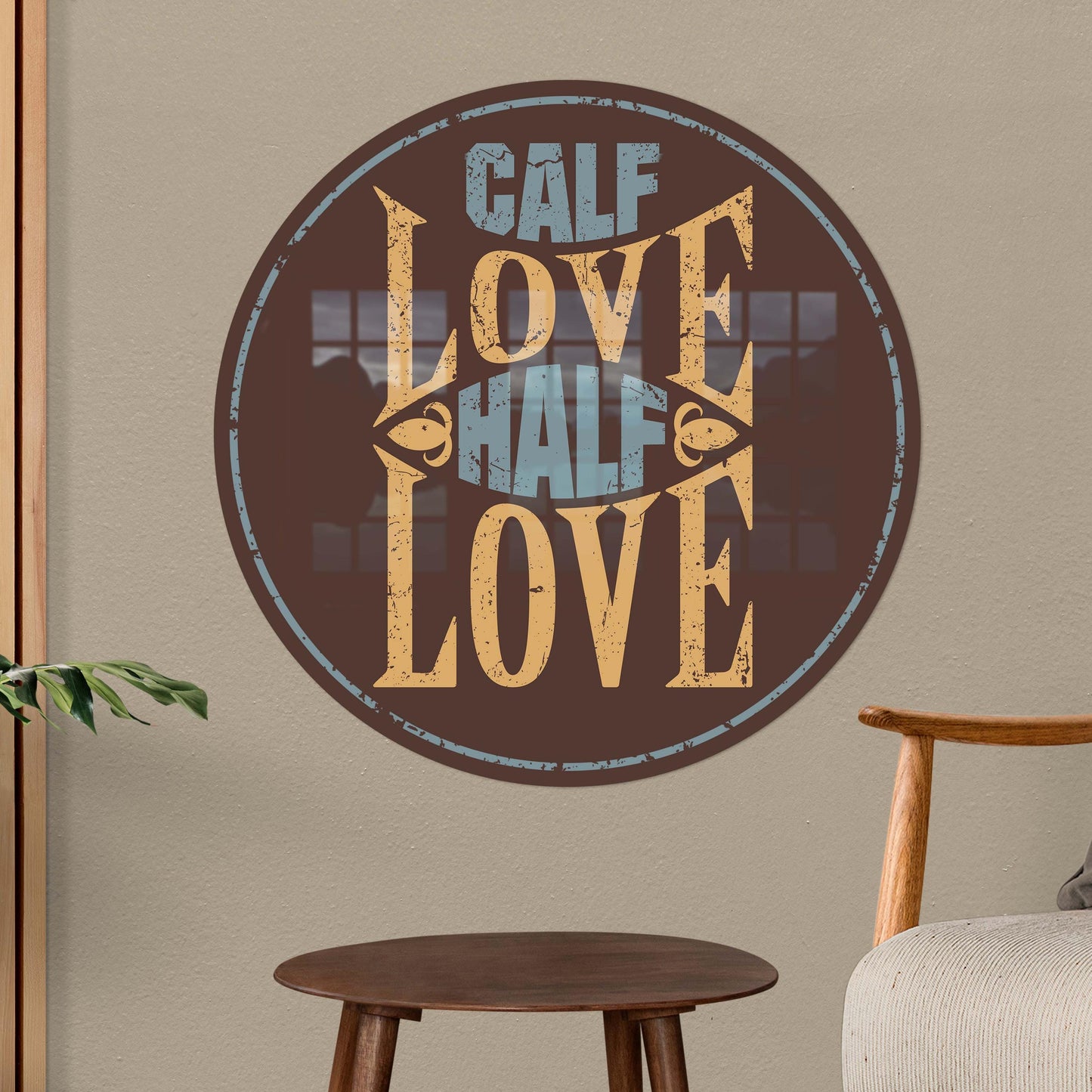 Modern Calf Love Half Love Canvas Art, Valentine's Day Wall Decor, Personalized Gift